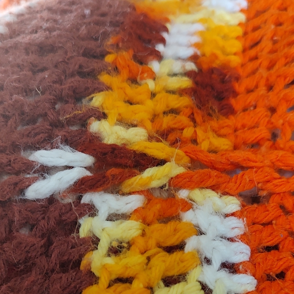 Handcrafted Vintage Colorful Crochet Lap Sized Afgan - Picture 2 of 3